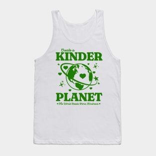 Y2K Create a Kinder Planet - Be Kind Earth Green Retro Tank Top